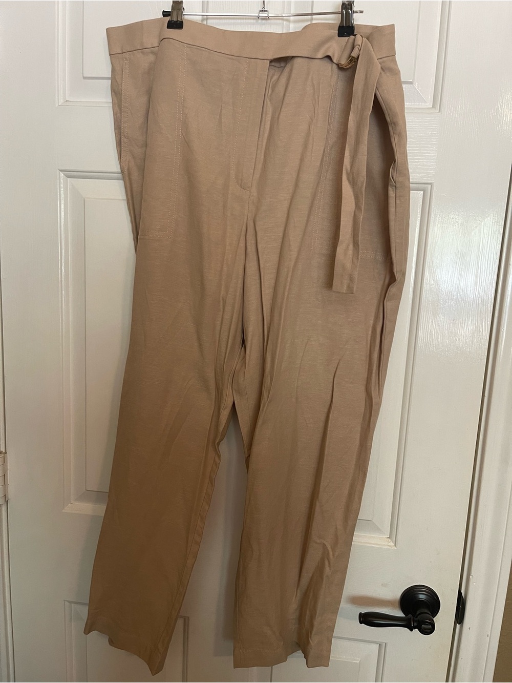 Ann Taylor Linen Blend Belted Trousers
